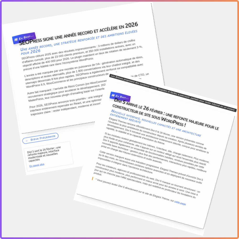 En Bref... La Gazette du Forum Divi En Bref... La Gazette du Forum Divi